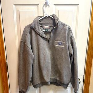 Men’s Camp David University of Montana Gray Quarter-Zip Sweater size M